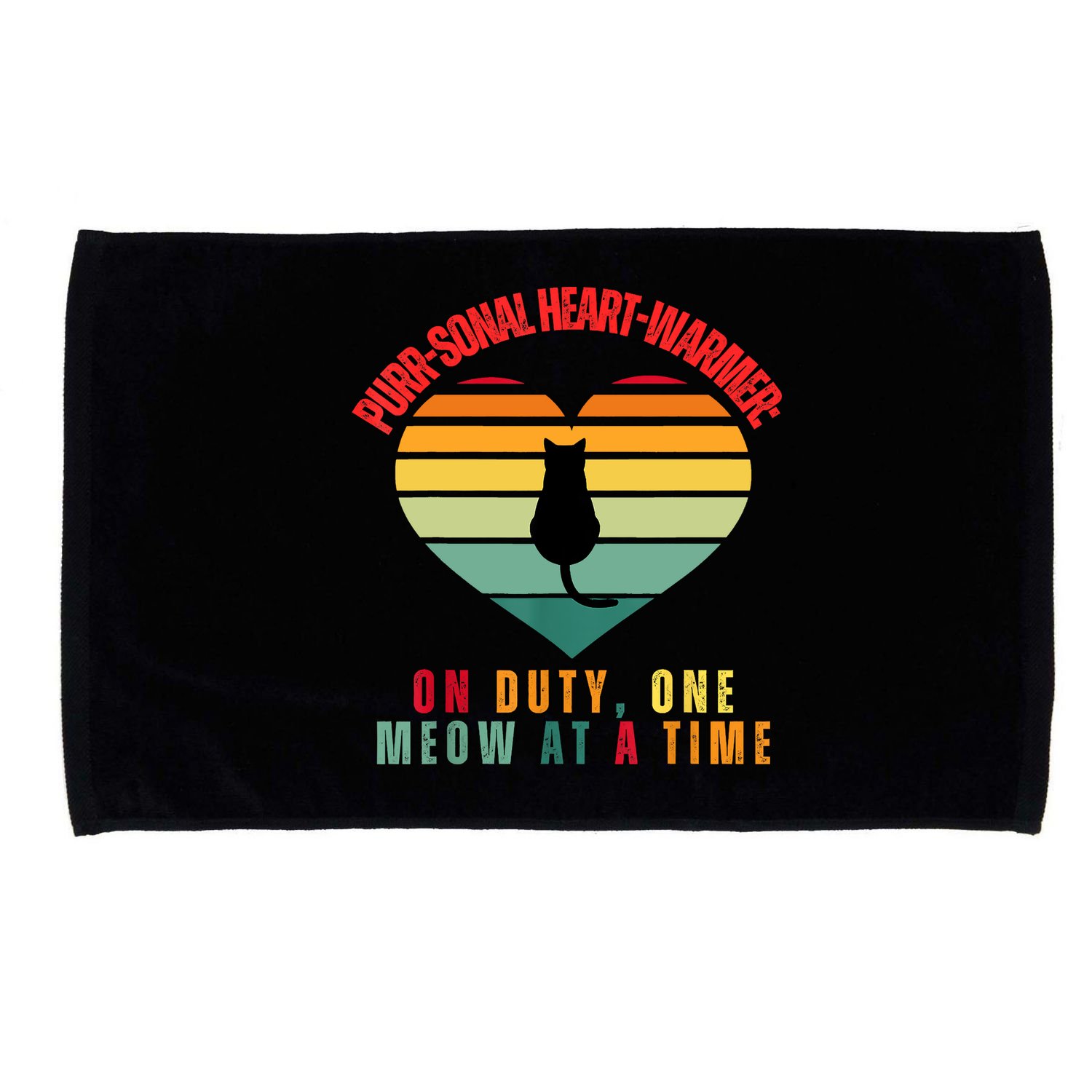 Purrsonal HeartWarmer On Duty, One Meow At A Time Microfiber Hand Towel