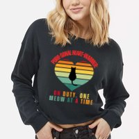 Purrsonal HeartWarmer On Duty, One Meow At A Time Cropped Pullover Crew
