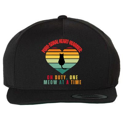Purrsonal HeartWarmer On Duty, One Meow At A Time Wool Snapback Cap