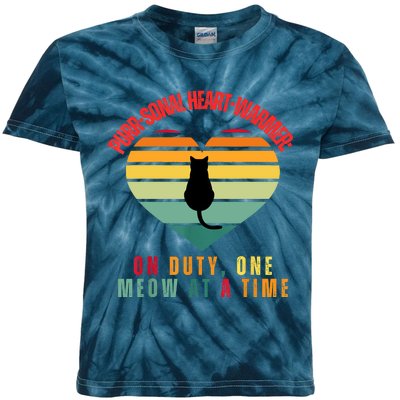 Purrsonal HeartWarmer On Duty, One Meow At A Time Kids Tie-Dye T-Shirt