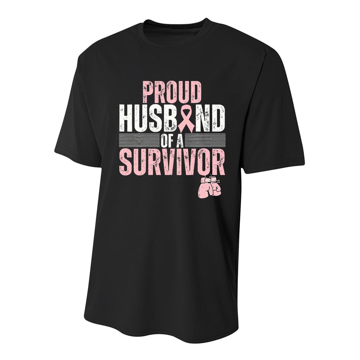 Proud Husband Of Survivor Breast Cancer Survivor Awareness Youth Performance Sprint T-Shirt