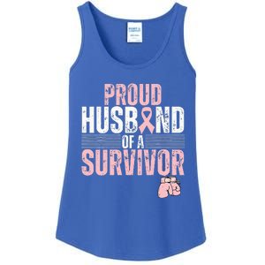 Proud Husband Of Survivor Breast Cancer Survivor Awareness Ladies Essential Tank