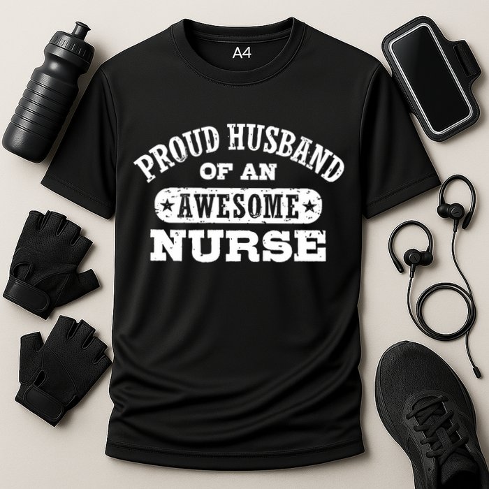 Proud Husband Of An Awesome Nurse Cooling Performance Crew T-Shirt
