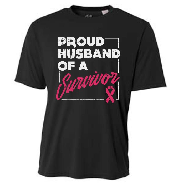 Proud Husband Of Survivor Breast Cancer Awareness Gift Cooling Performance Crew T-Shirt