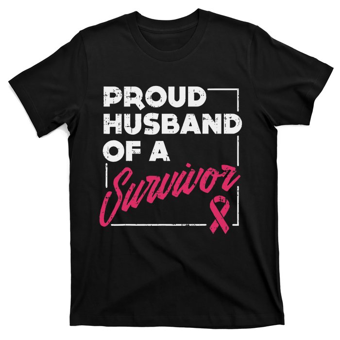 Proud Husband Of Survivor Breast Cancer Awareness Gift T-Shirt