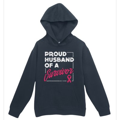 Proud Husband Of Survivor Breast Cancer Awareness Gift Urban Pullover Hoodie