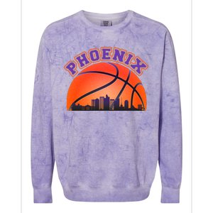 Phoenix Arizona Basketball City Skyline Colorblast Crewneck Sweatshirt