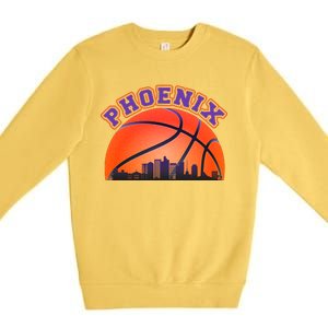 Phoenix Arizona Basketball City Skyline Premium Crewneck Sweatshirt