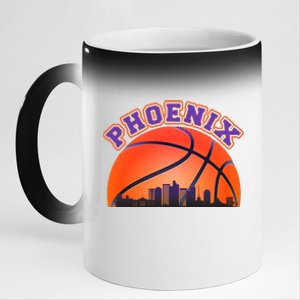 Phoenix Arizona Basketball City Skyline 11oz Black Color Changing Mug