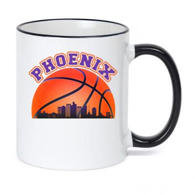 Phoenix Arizona Basketball City Skyline 11oz Black Color Changing Mug