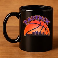 Phoenix Arizona Basketball City Skyline 11oz C Handle Ceramic Mug
