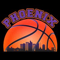 Phoenix Arizona Basketball City Skyline Drawstring Bag