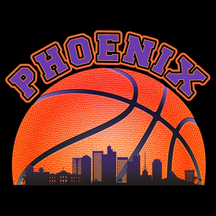 Phoenix Arizona Basketball City Skyline Drawstring Bag