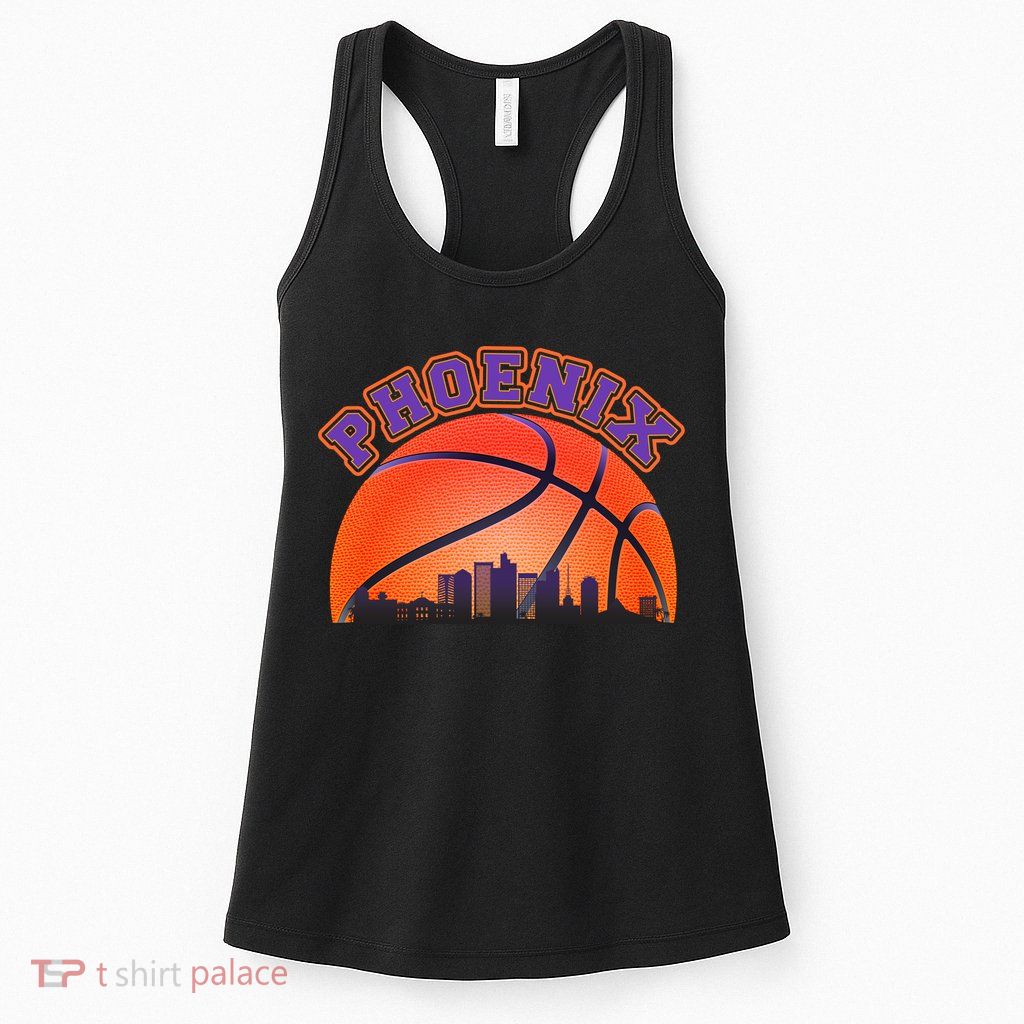 Phoenix Arizona Basketball City Skyline Womens Tank Top
