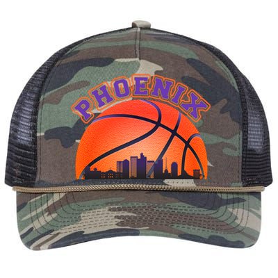 Phoenix Arizona Basketball City Skyline Retro Rope Trucker Hat Cap