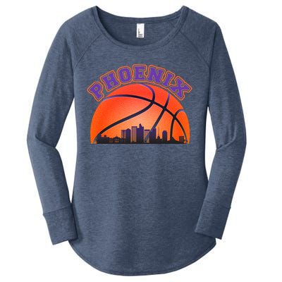 Phoenix Arizona Basketball City Skyline Women's Perfect Tri Tunic Long Sleeve Shirt