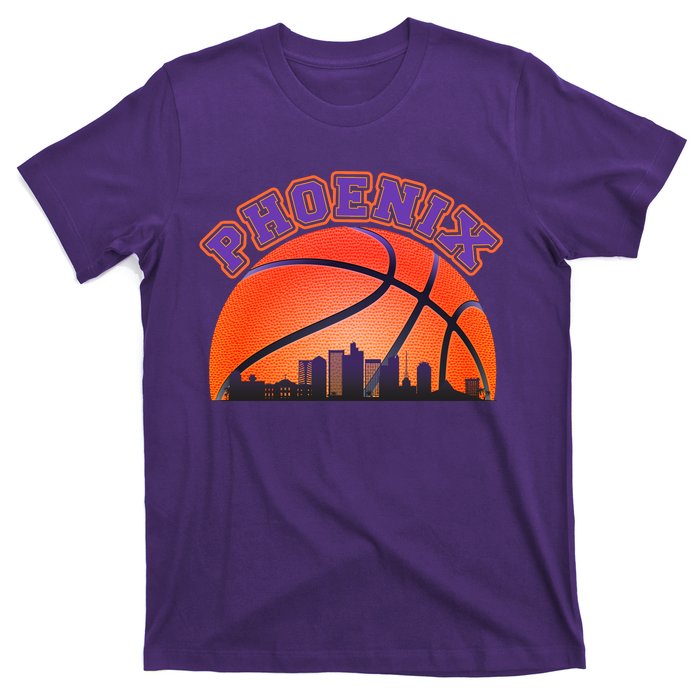 Phoenix Arizona Basketball City Skyline T-Shirt