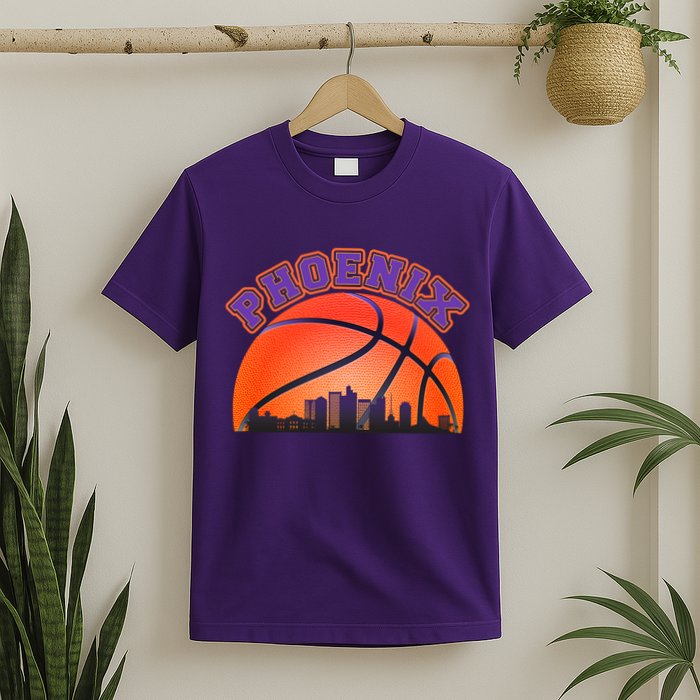 Phoenix Arizona Basketball City Skyline T-Shirt
