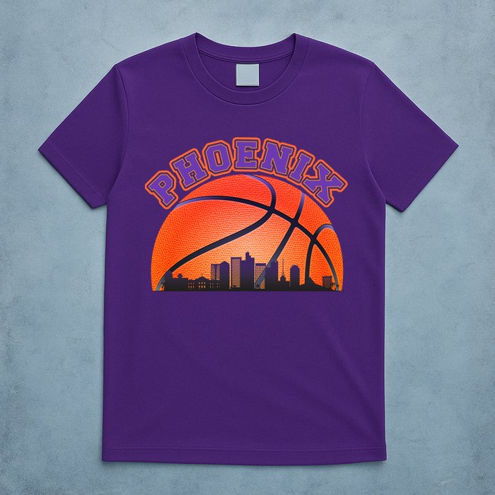 Phoenix Arizona Basketball City Skyline T-Shirt