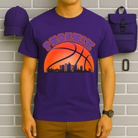 Phoenix Arizona Basketball City Skyline T-Shirt