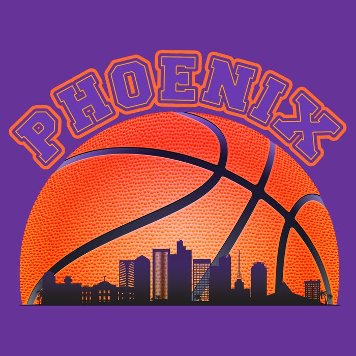 Phoenix Arizona Basketball City Skyline T-Shirt