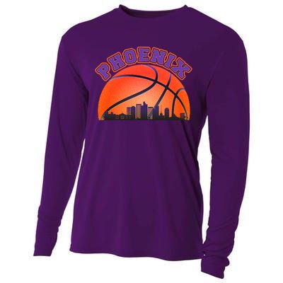 Phoenix Arizona Basketball City Skyline Cooling Performance Long Sleeve Crew