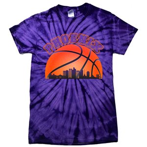 Phoenix Arizona Basketball City Skyline Tie-Dye T-Shirt