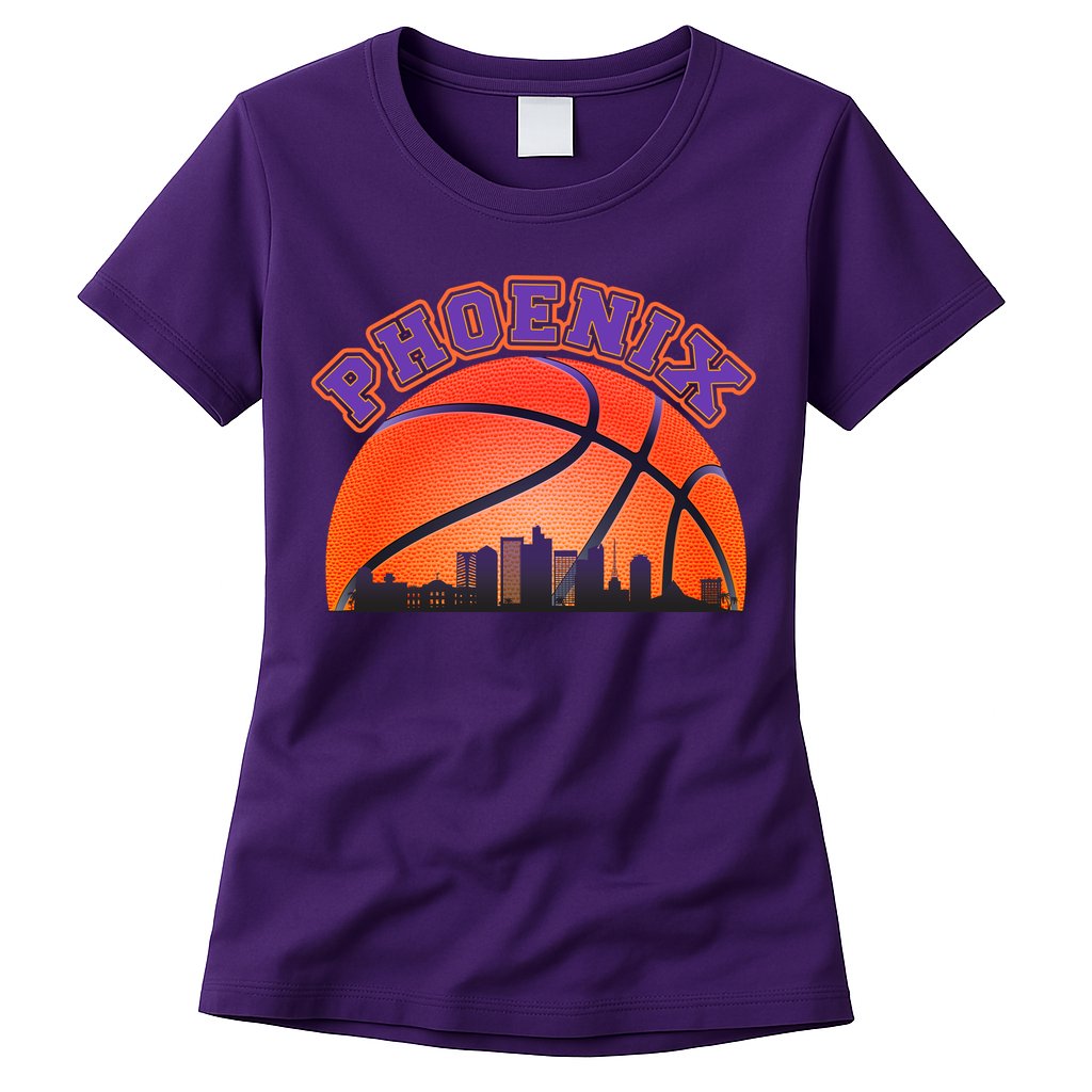 Phoenix Arizona Basketball City Skyline Womens T-Shirt