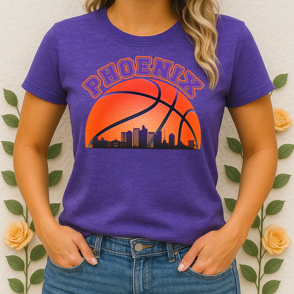 Phoenix Arizona Basketball City Skyline Womens T-Shirt