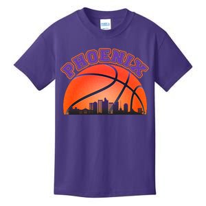 Phoenix Arizona Basketball City Skyline Kids T-Shirt