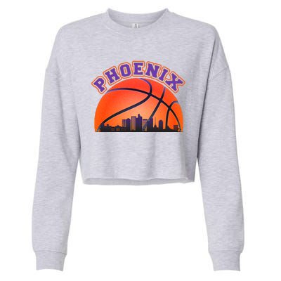 Phoenix Arizona Basketball City Skyline Cropped Pullover Crew