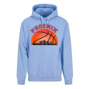 Phoenix Arizona Basketball City Skyline Unisex Surf Hoodie