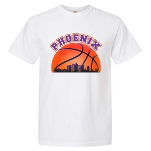 Phoenix Arizona Basketball City Skyline Garment-Dyed Heavyweight T-Shirt