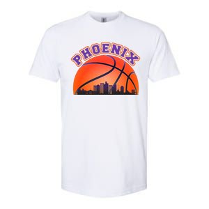 Phoenix Arizona Basketball City Skyline Softstyle CVC T-Shirt