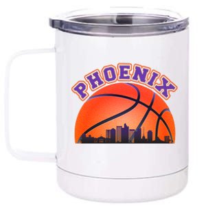 Phoenix Arizona Basketball City Skyline 12 oz Stainless Steel Tumbler Cup