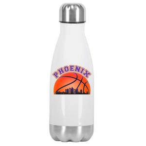 Phoenix Arizona Basketball City Skyline Stainless Steel Insulated Water Bottle