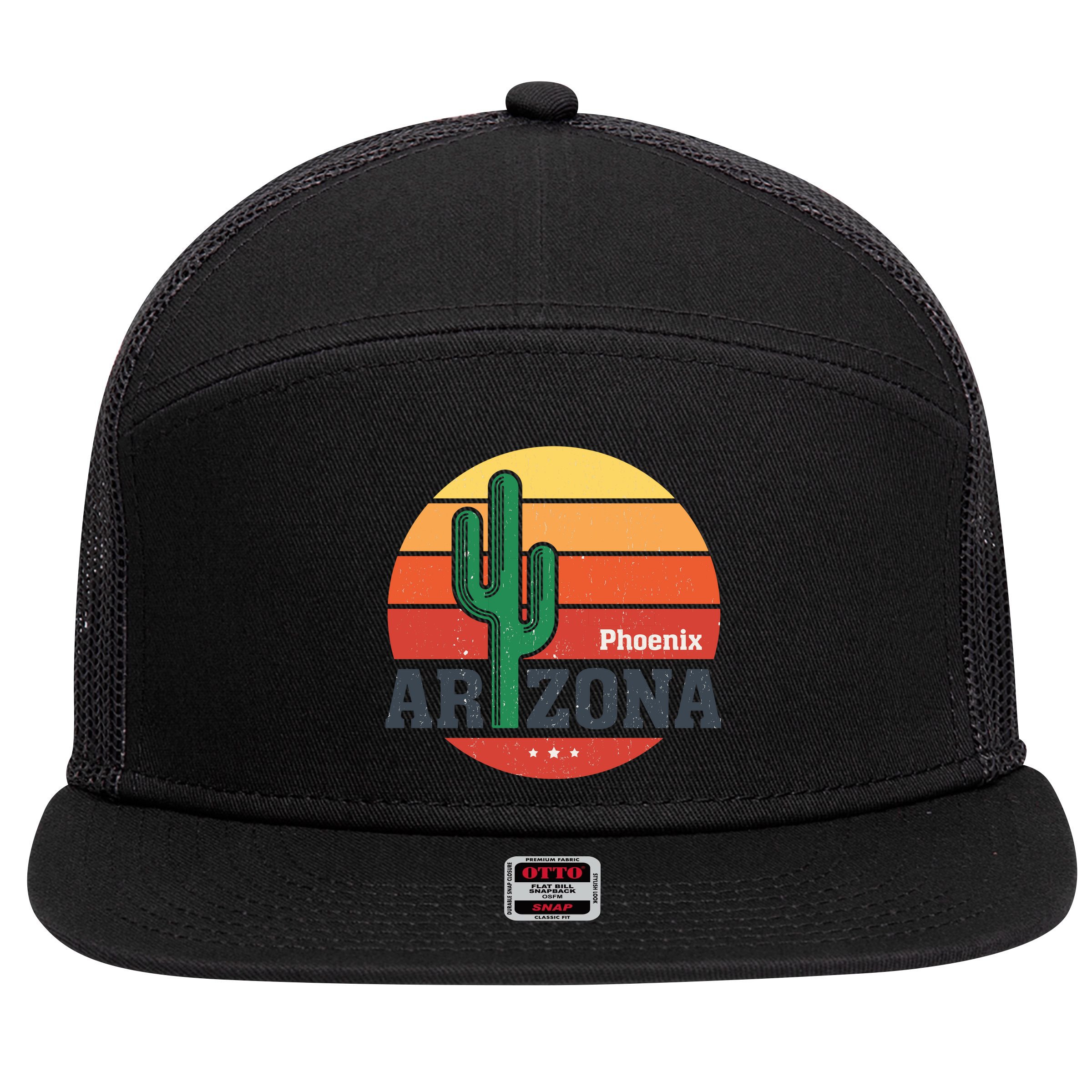 Phoenix Arizona Retro 7 Panel Mesh Trucker Snapback Hat