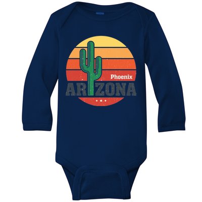 Phoenix Arizona Retro Baby Long Sleeve Bodysuit