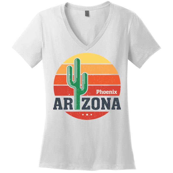 Phoenix Arizona Retro Women's V-Neck T-Shirt