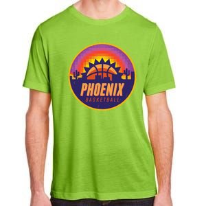 Phoenix Basketball Retro Logo Pixel Sunset Adult ChromaSoft Performance T-Shirt