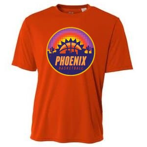 Phoenix Basketball Retro Logo Pixel Sunset Cooling Performance Crew T-Shirt