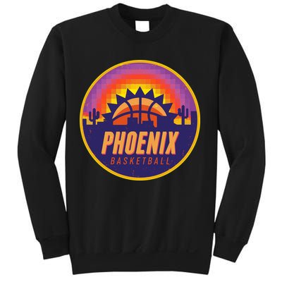 Phoenix Basketball Retro Logo Pixel Sunset Sweatshirt