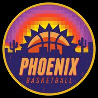 Phoenix Basketball Retro Logo Pixel Sunset City Backpack