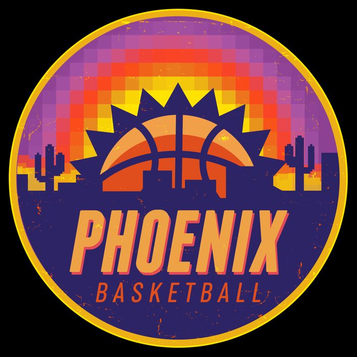 Phoenix Basketball Retro Logo Pixel Sunset City Backpack