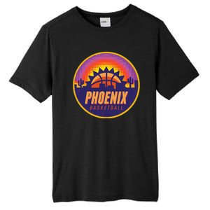 Phoenix Basketball Retro Logo Pixel Sunset Tall Fusion ChromaSoft Performance T-Shirt