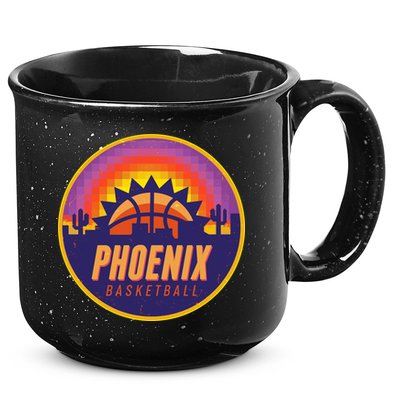 Phoenix Basketball Retro Logo Pixel Sunset 15oz Campfire Ceramic Mug