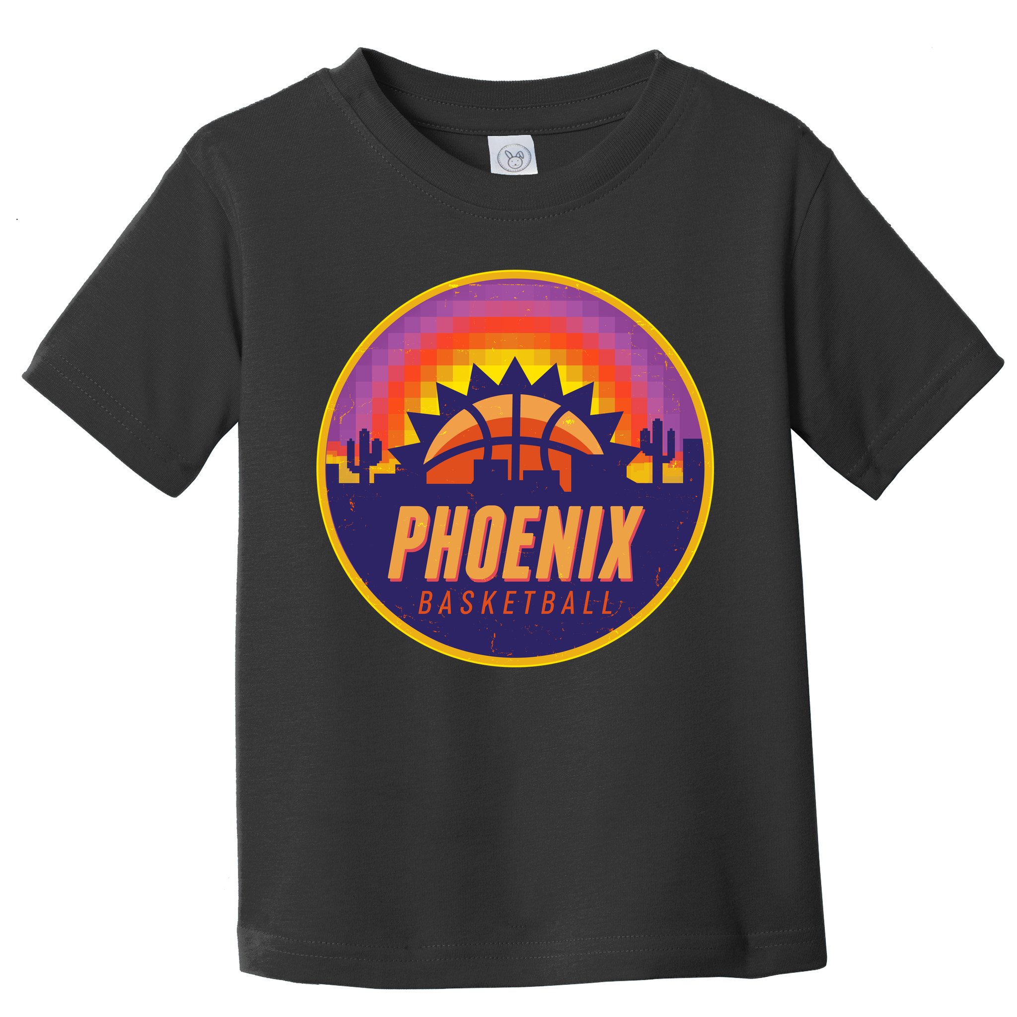 Phoenix Basketball Retro Logo Pixel Sunset Toddler T-Shirt