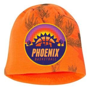 Phoenix Basketball Retro Logo Pixel Sunset Kati - Camo Knit Beanie