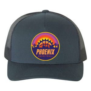 Phoenix Basketball Retro Logo Pixel Sunset Yupoong Adult 5-Panel Trucker Hat