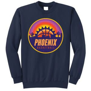 Phoenix Basketball Retro Logo Pixel Sunset Sweatshirt